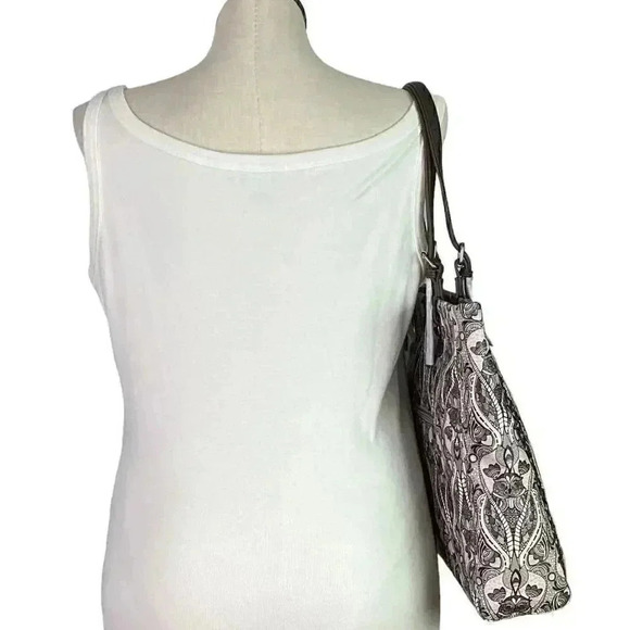 SAKROOTS Shopper Tote Loyola Soulful Desert Purse Black Multi Bag Charms NEW - Picture 9 of 15